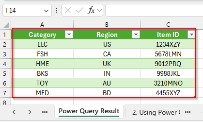 Using Power Query