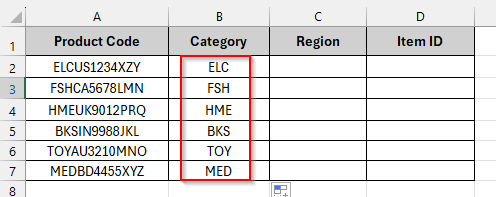Using LEFT, MID, and RIGHT Functions