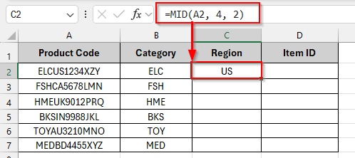 Using LEFT, MID, and RIGHT Functions