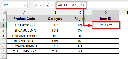 Using LEFT, MID, and RIGHT Functions