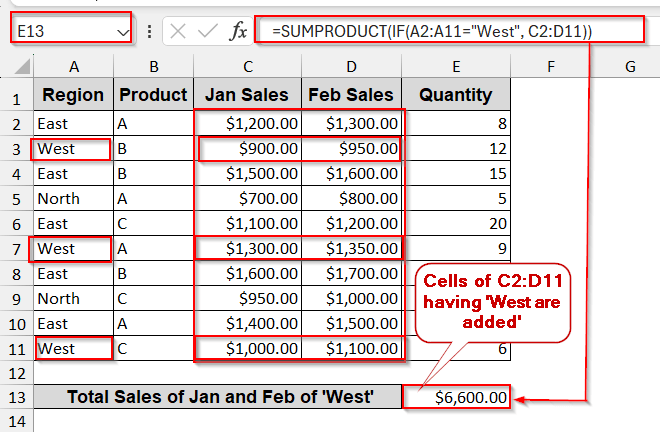 Combining SUMPRODUCT & IF Across Multiple Columns