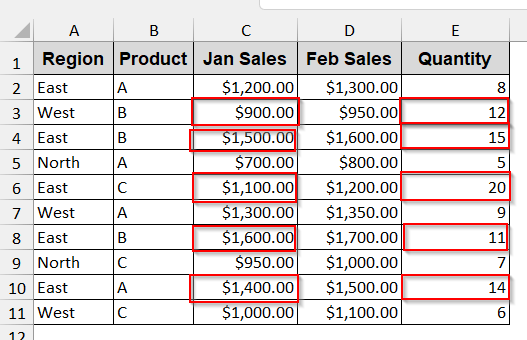 Applying Numeric Conditions with SUMPRODUCT-IF Formula