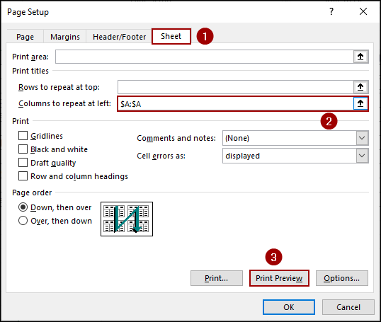 Ensuring Repeated Headers in Multi-Page PDFs Using Print Titles
