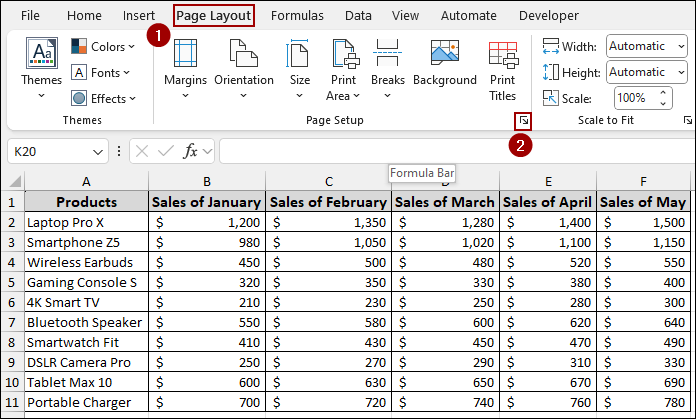 Correcting Page Size Mismatch Using the Page Setup Feature