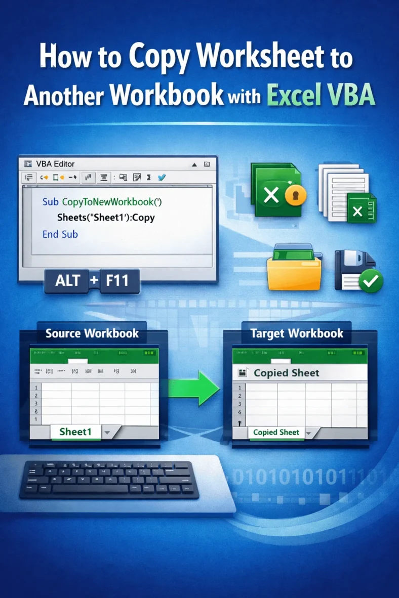 featured image - copy worksheet to another workbook vba