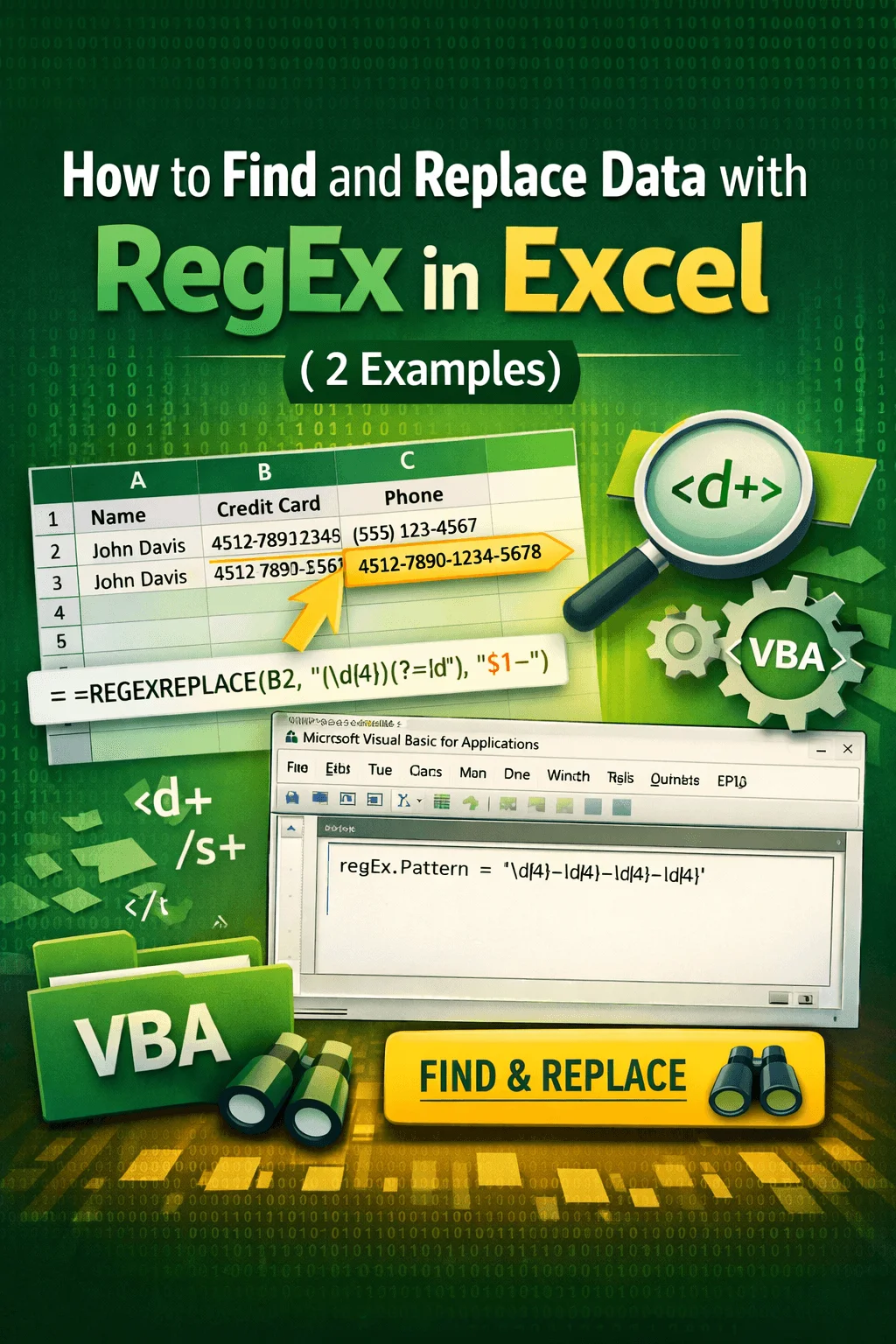 How to Find and Replace Data with RegEx in Excel (2 Examples) - Excel ...