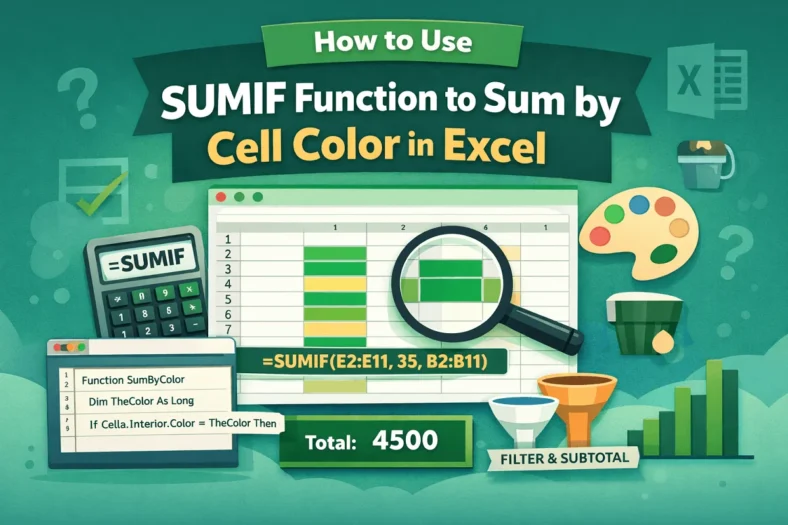 featured image - excel sumif cell color