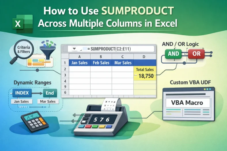 featured image - excel sumproduct multiple columns