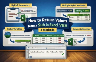 featured image - excel vba sub return value