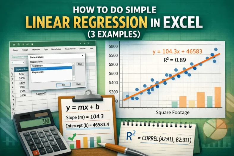 featured image - how to do simple linear regression in excel
