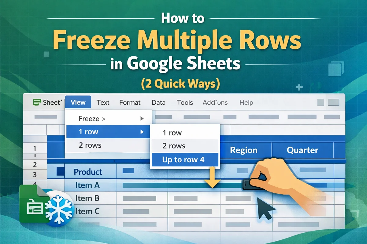 How to Freeze Multiple Rows in Google Sheets (2 Quick Ways) - Excel Insider