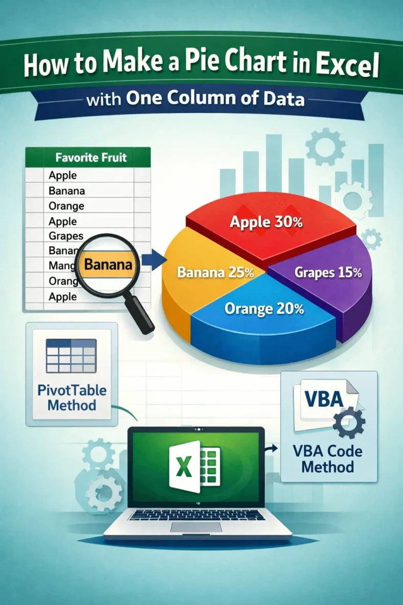 featured image - how to make a pie chart in excel with one column of data