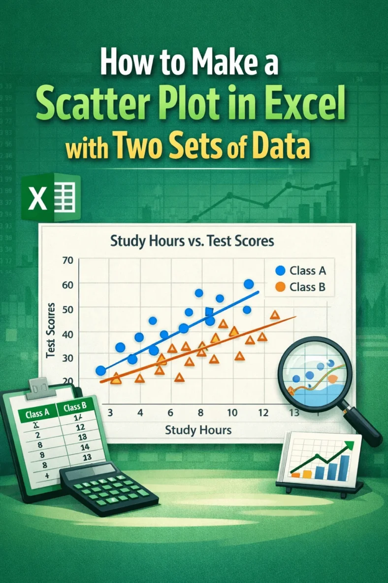 featured image - how to make a scatter plot in excel with two sets of data