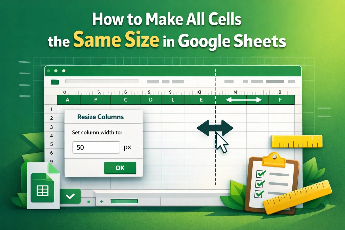 How to Make All Cells the Same Size in Google Sheets - Excel Insider