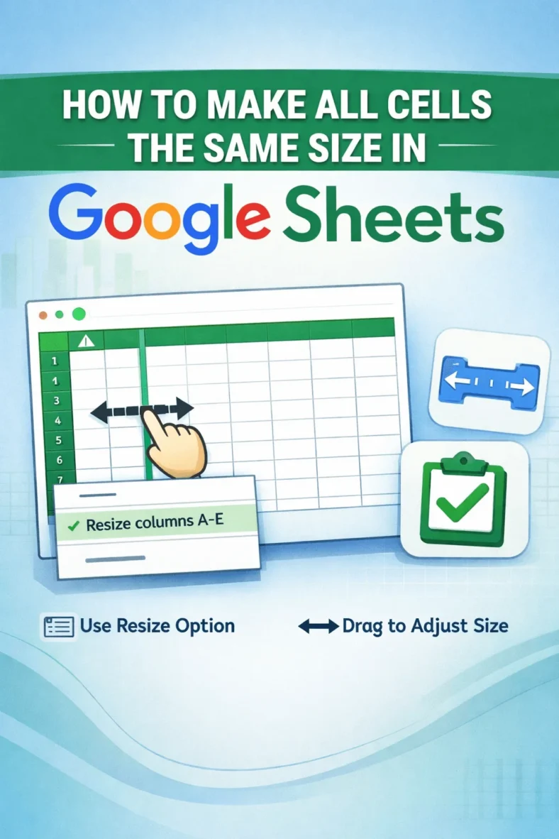 featured image - how to make all cells the same size in google sheets