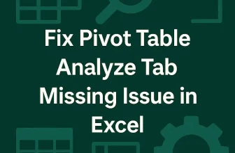featured image - pivot table analyze tab missing