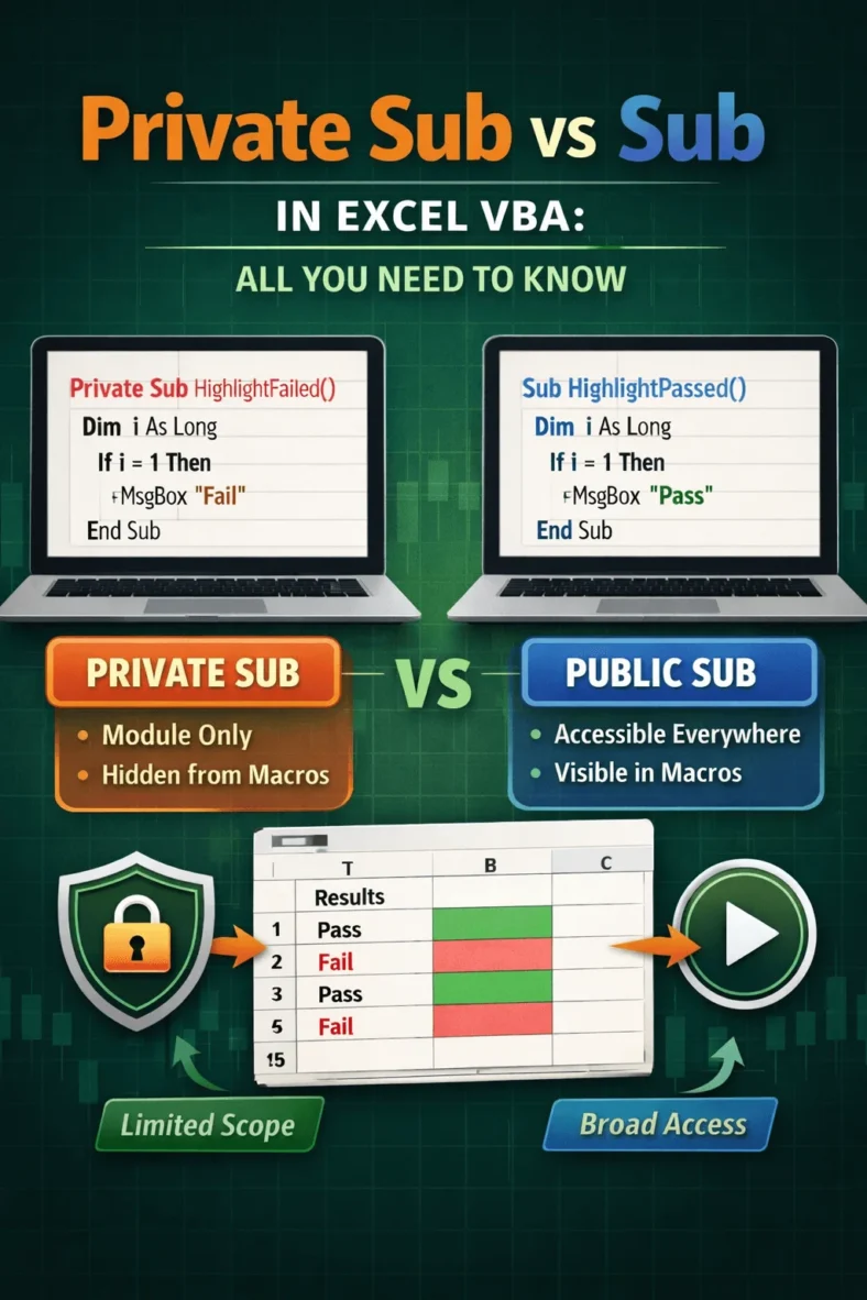 featured image - private sub vs sub vba