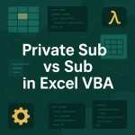 featured image - private sub vs sub vba