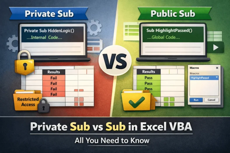 featured image - private sub vs sub vba