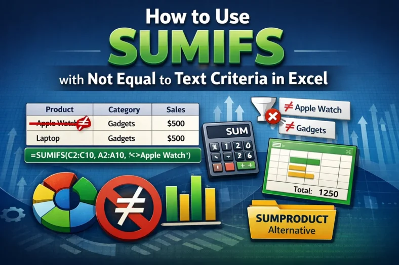 featured image - sumifs not equal to text