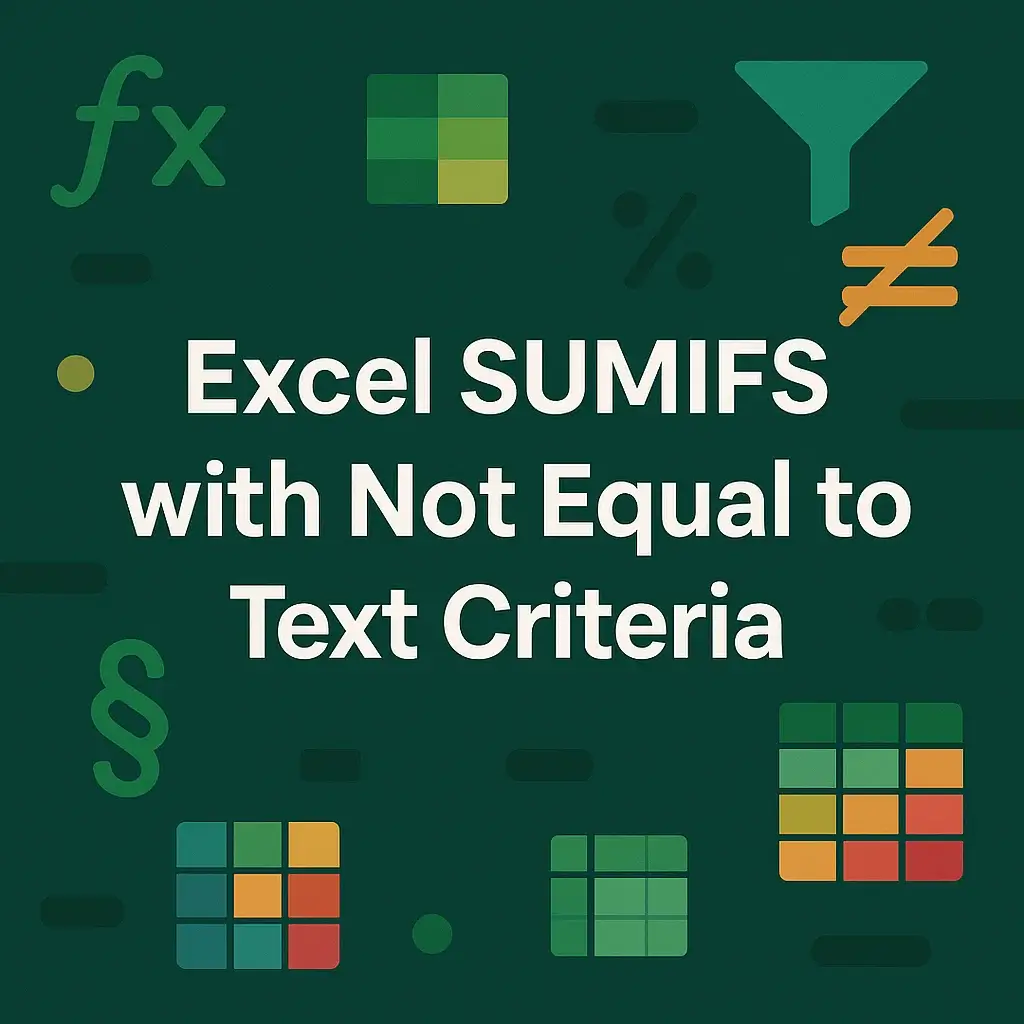 How to Use SUMIFS with Not Equal to Text Criteria in Excel - Excel Insider