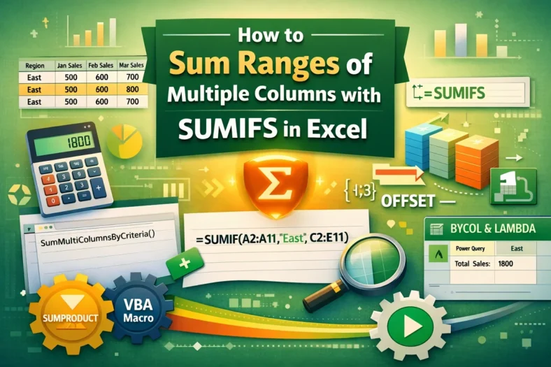 featured image - sumifs sum range multiple columns
