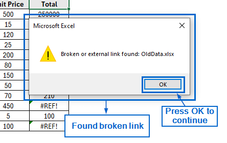 Identify Broken Links Using the VBA Editor
