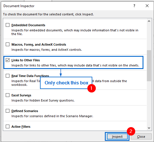Check for External Links Using Document Inspector