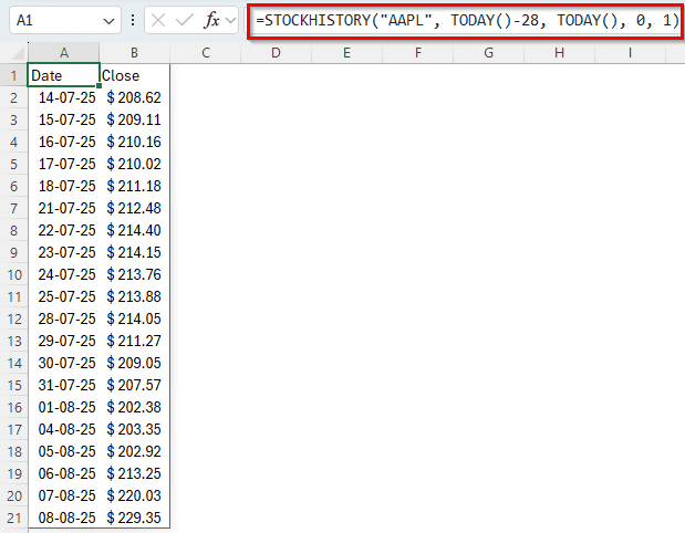 Calculating Beta in Excel