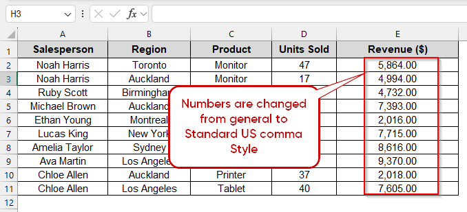 Changing to Standard US Comma Style