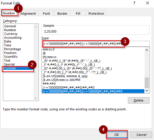 Converting to Indian Style Using Custom Format
