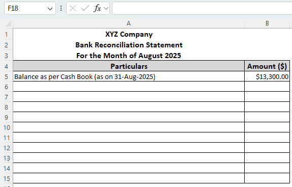 Steps to Do Bank Reconciliation in Excel