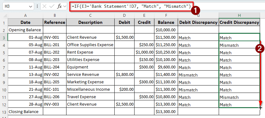 Steps to Do Bank Reconciliation in Excel