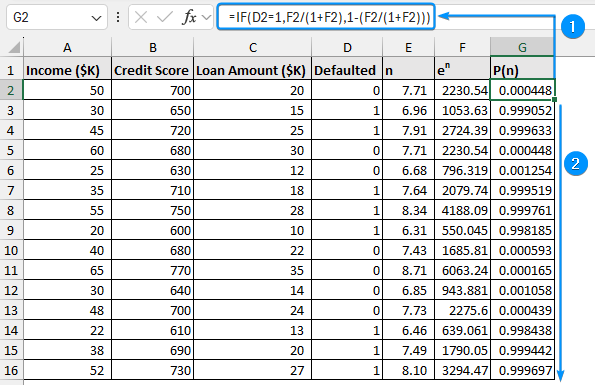 Calculating the probabilities