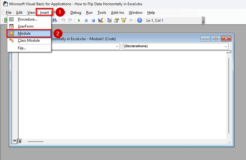 Flip Data Horizontally Using VBA Macro