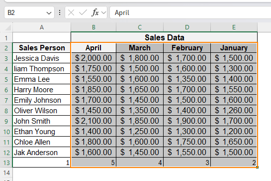 Flip Data Using Sort with a Helper Row