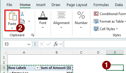 Moving the Pivot Table in Excel Using Cut & Paste