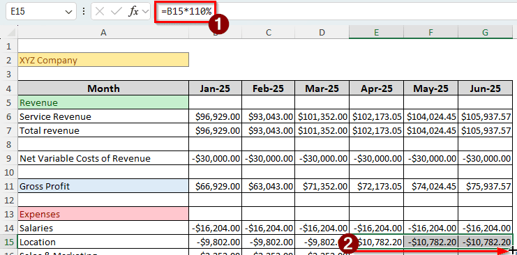 Steps for Preparing a Budget for a Company in Excel