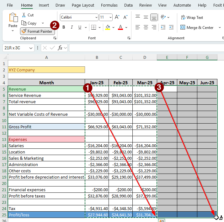 Steps for Preparing a Budget for a Company in Excel