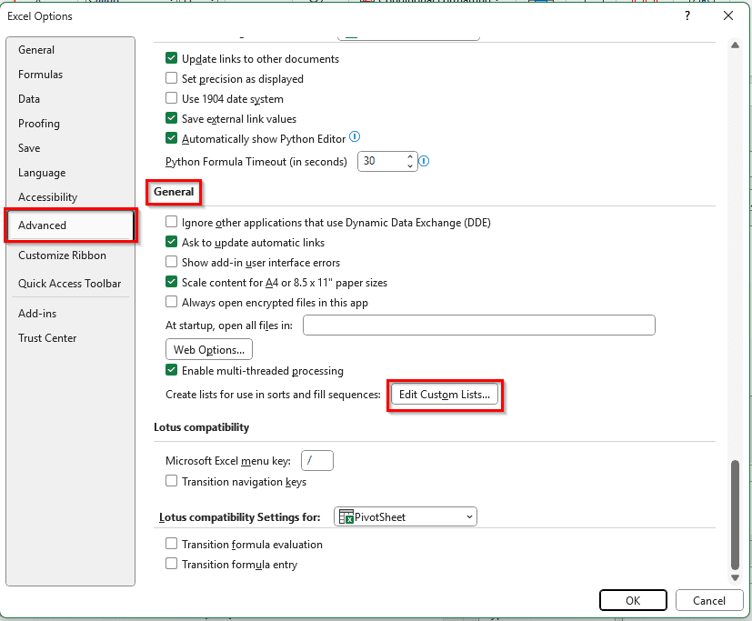 Defining Custom Lists for Sorting