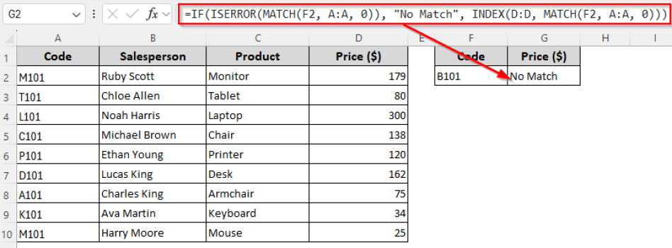 How to Combine IF Function with INDEX-MATCH Formula in Excel - Excel ...