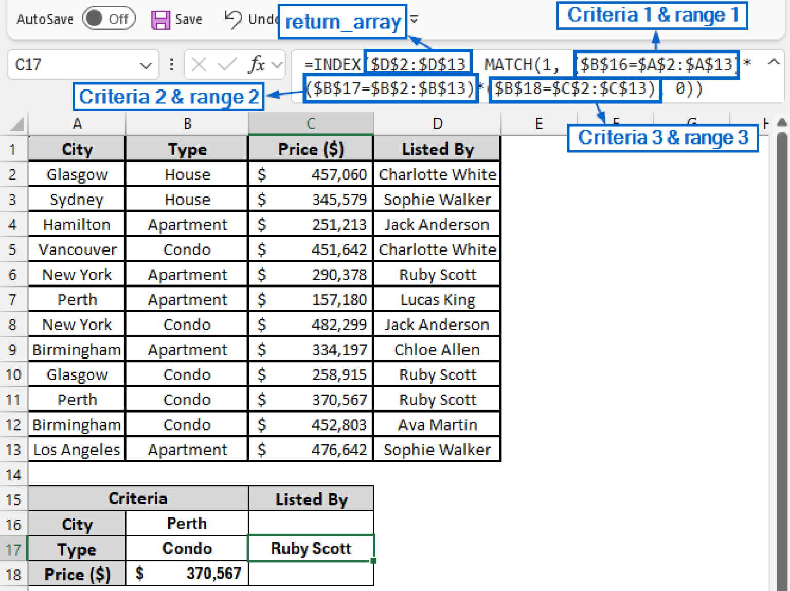 How to Use INDEX-MATCH Formula with Three Criteria in Excel - Excel Insider