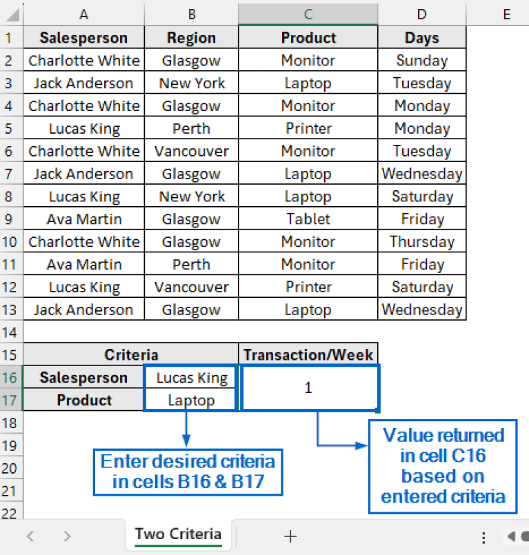 Excel INDEX-MATCH Formula with COUNTIF for Multiple Criteria - Excel ...