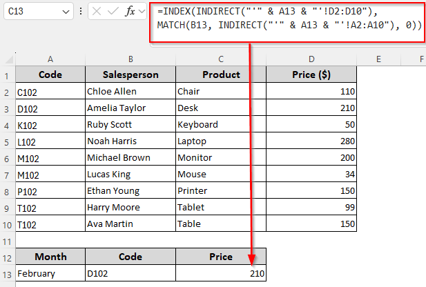 Combining INDIRECT, INDEX, and MATCH for Cross-Sheet Lookups with Dynamic Sheet References