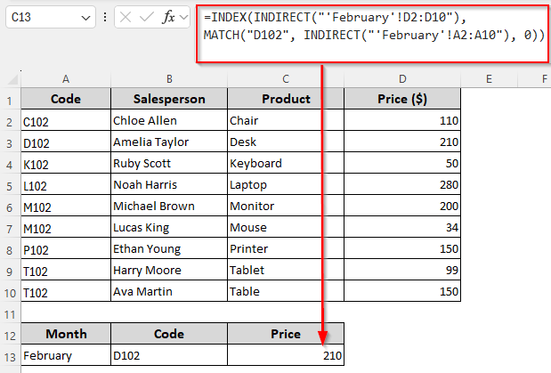 Combining INDIRECT, INDEX, and MATCH for Cross-Sheet Lookups with Dynamic Sheet References