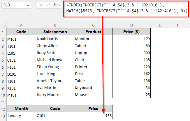 Basic Data Extraction with the INDIRECT, INDEX, and MATCH Functions