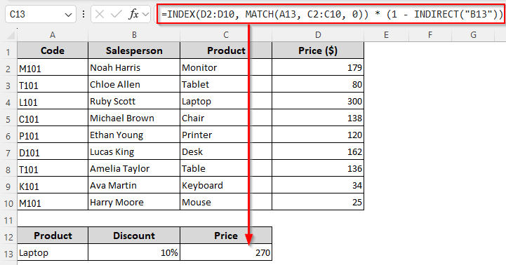 Using INDIRECT, INDEX, and MATCH for Extracting Data and Calculations