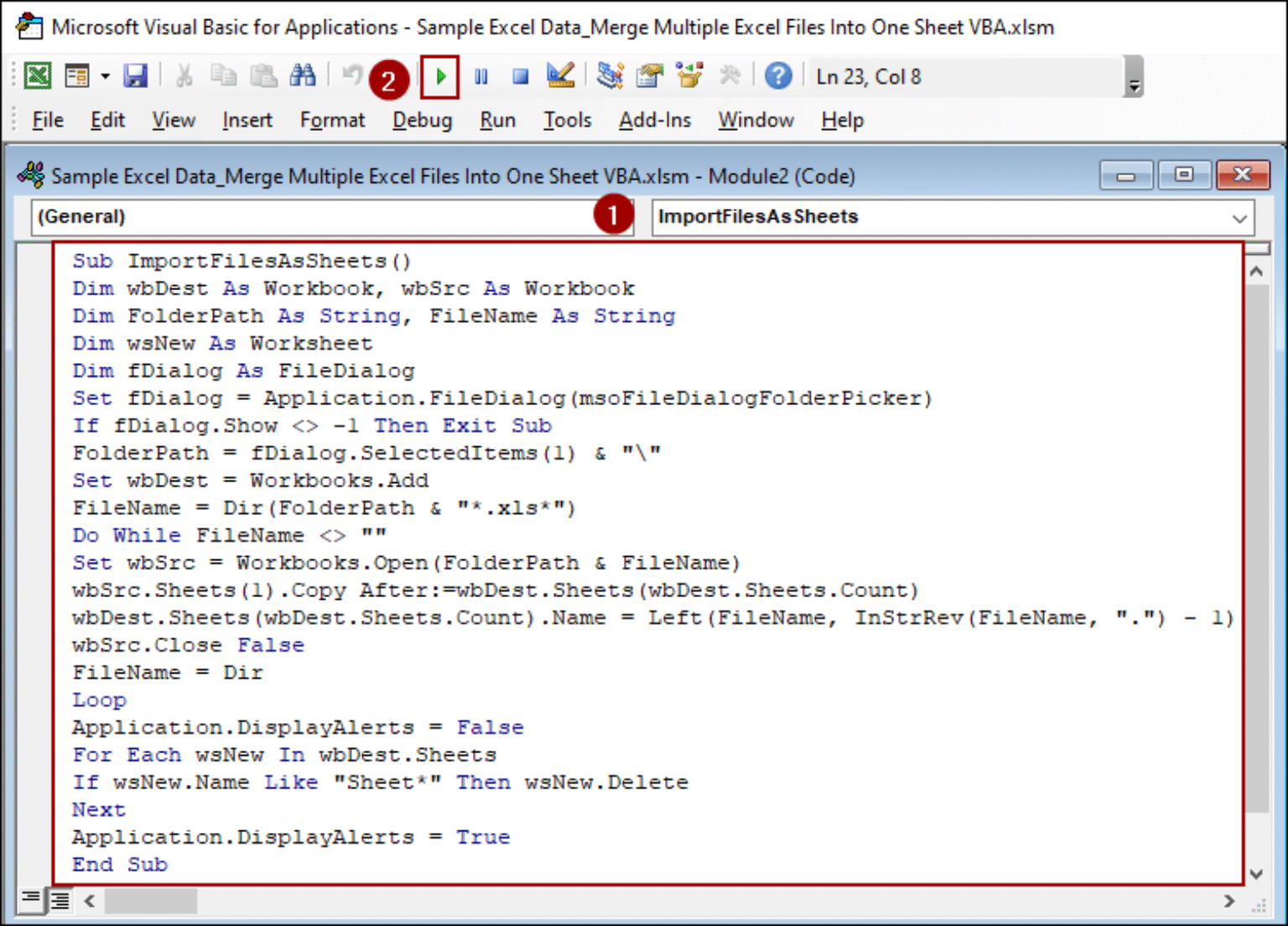 Excel VBA to Merge Multiple Excel Files into One Sheet - Excel Insider