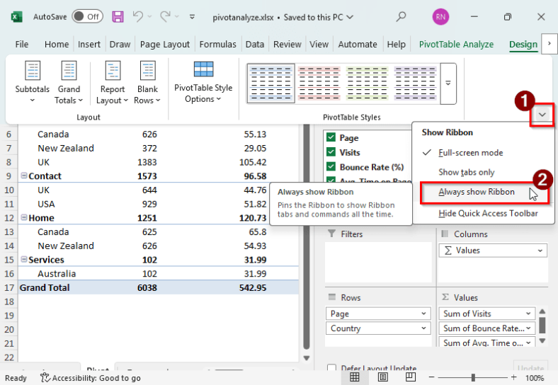 How to Fix Pivot Table Analyze Tab Missing Issue in Excel - Excel Insider