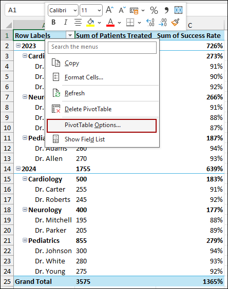 Applying Classic Pivot Table Layout Feature